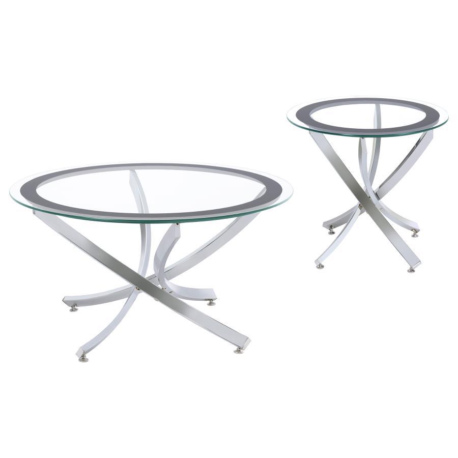 Brooke - Round Glass Top Coffee Table Set Coaster Fine Furniture