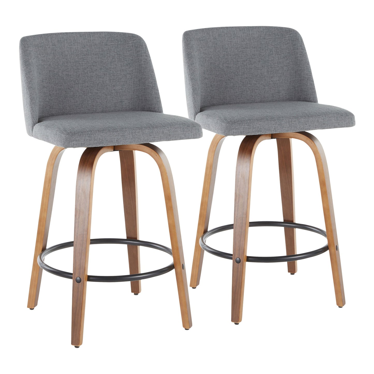 Toriano - Mid Century Modern, Counter Stool (Set of 2) Lumi Source