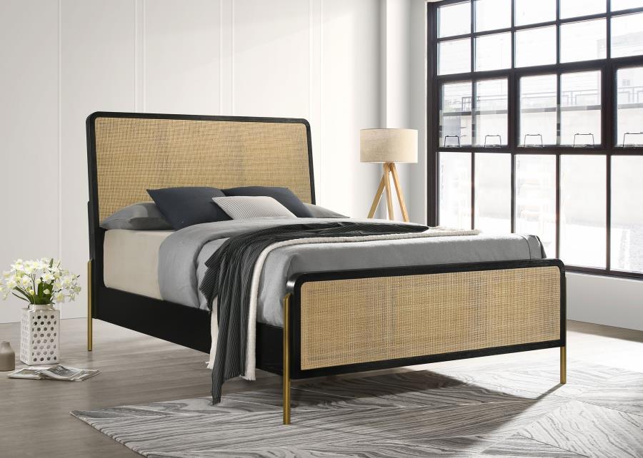 Arini - Rattan Panel Bed CoasterElevations