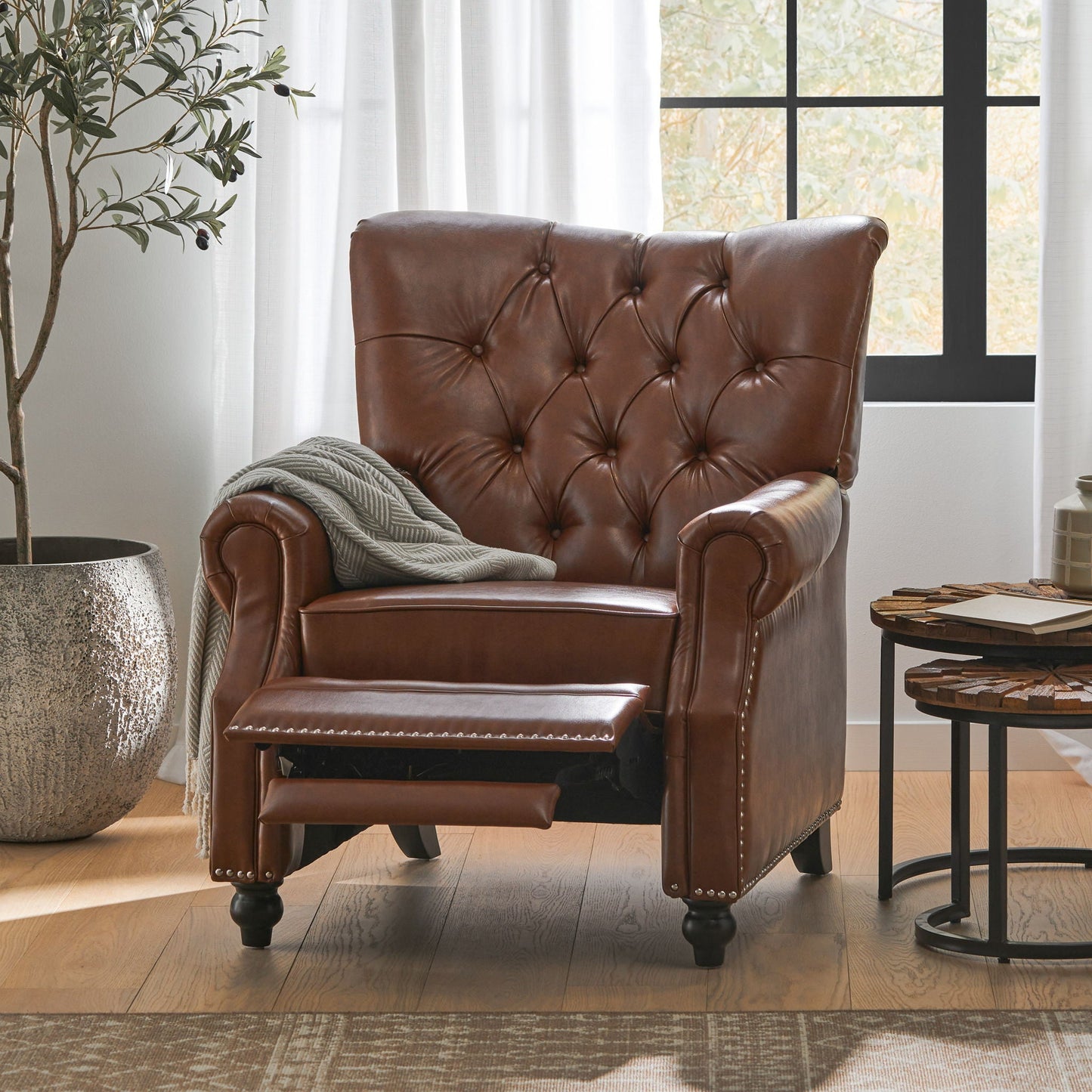 Welch - Contemporary Tufted Pushback Recliner Noble House