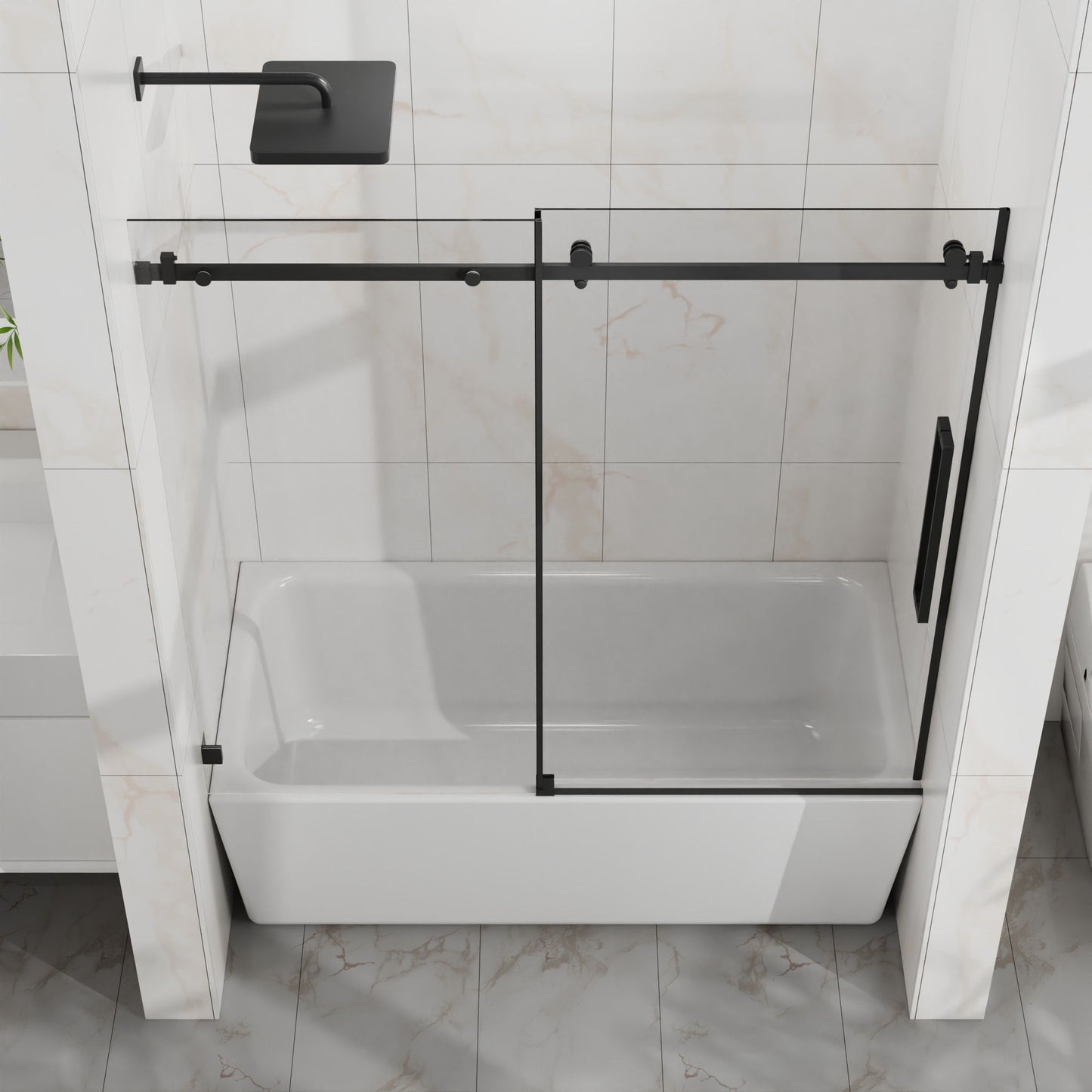 Frameless Tub Sliding Shower Door With Easy Clean Coating Daily Nest