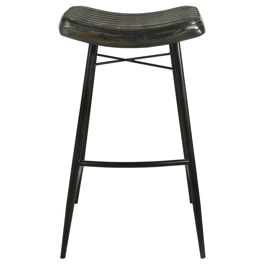 Bayu - Leather Upholstered Saddle Seat Backless Bar Stool (Set of 2) Coaster Fine Furniture
