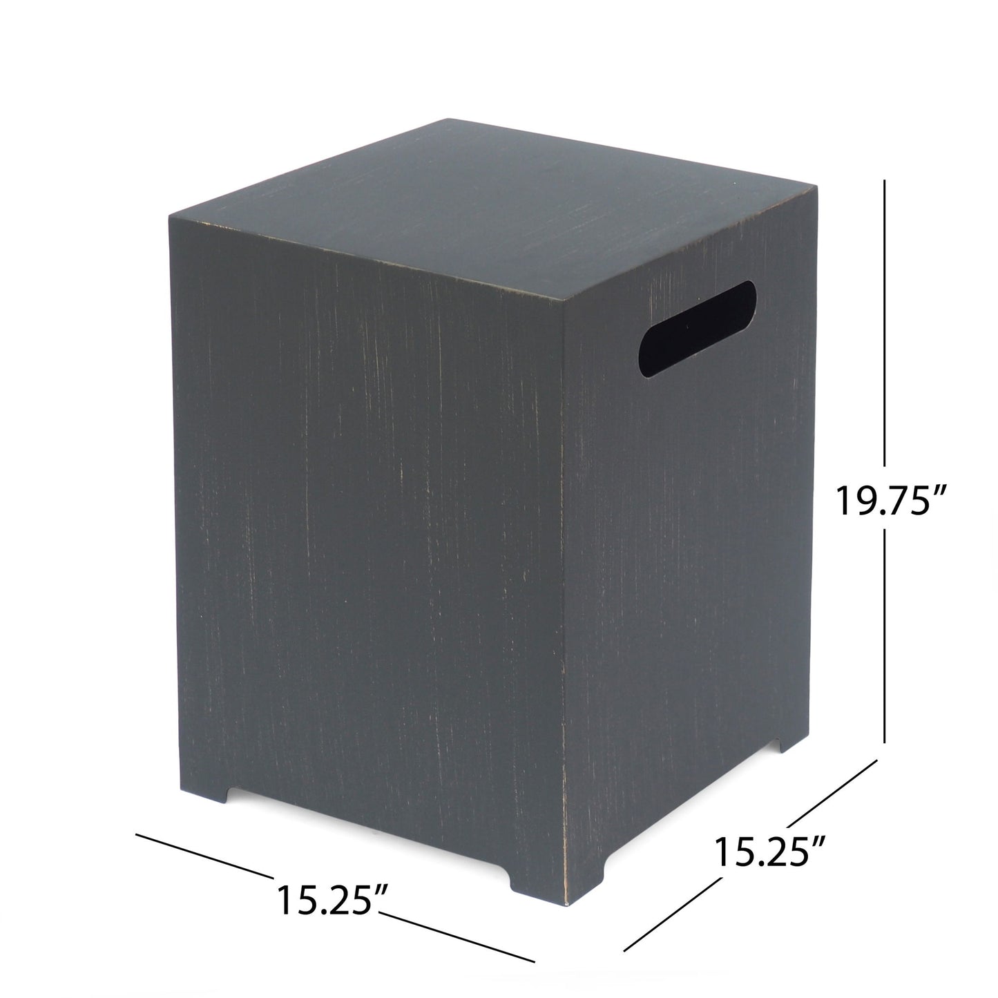 Modern Tank Holder Side Table With Powder Coated Frame Noble House