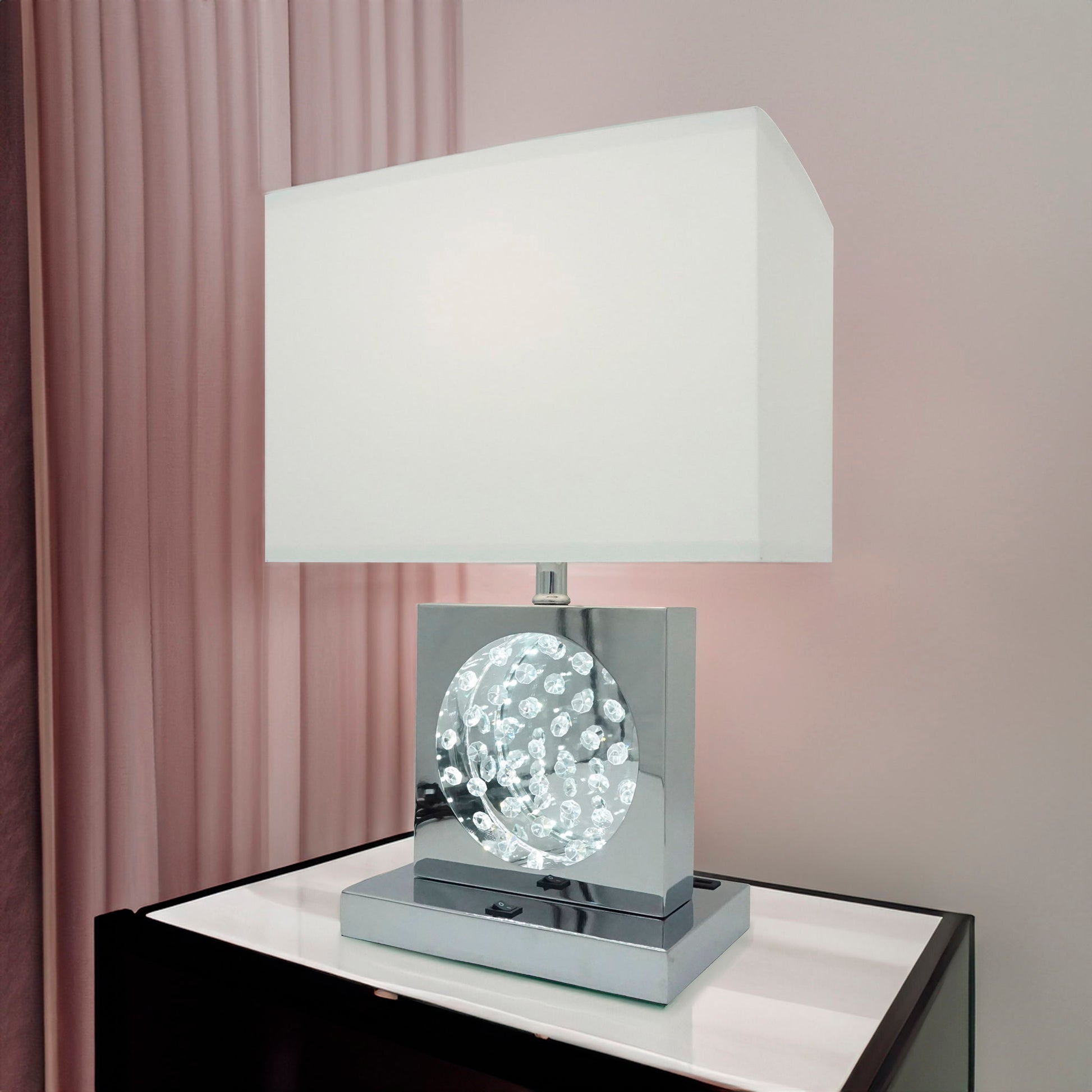 Table Lamp - Metal - Chrome Crown Mark