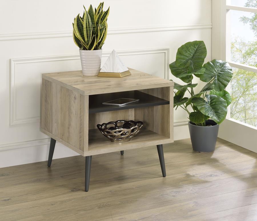 Welsh - Square Engineered Wood Side End Table Antique Pine - Distressed Pine Coaster Fine Furniture