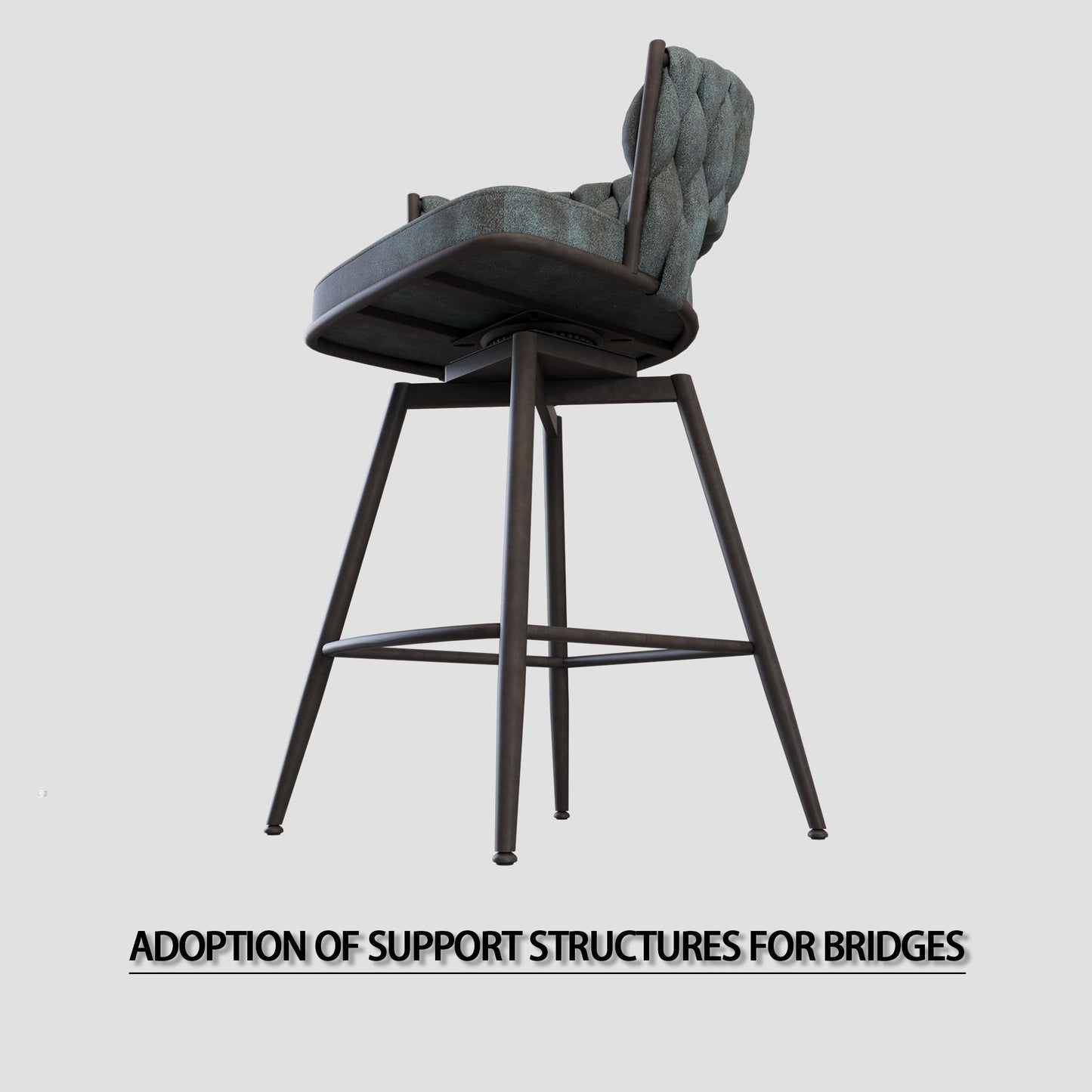 Bar Stool 360 Swivel With Back Footrest Home Essentials