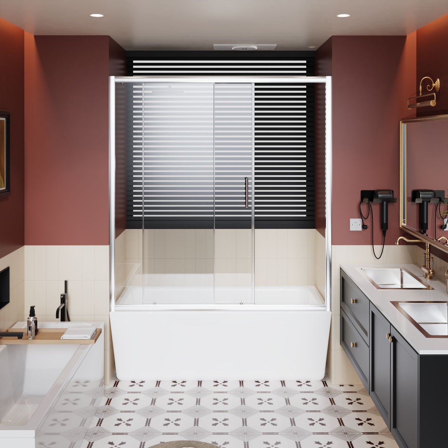 Single Sliding Shower Door For Bathtub With And Handle - Chrome Daily Nest
