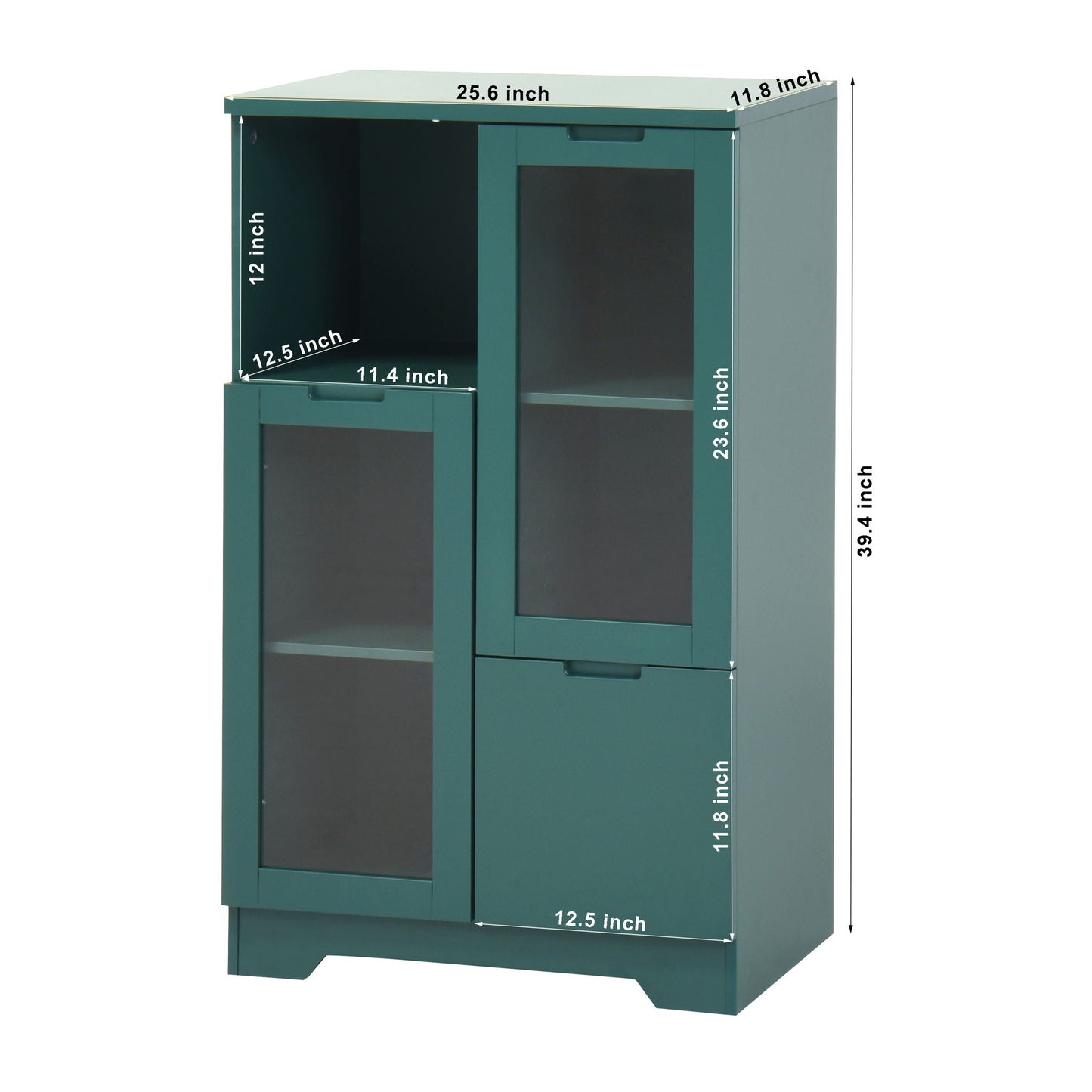 Modern Cabinet With Glass Doors And Drawer Home Essentials