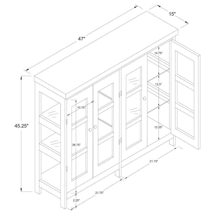Sable - 4 Door Wood Accent Storage Display Cabinet - Off White CoasterEssence