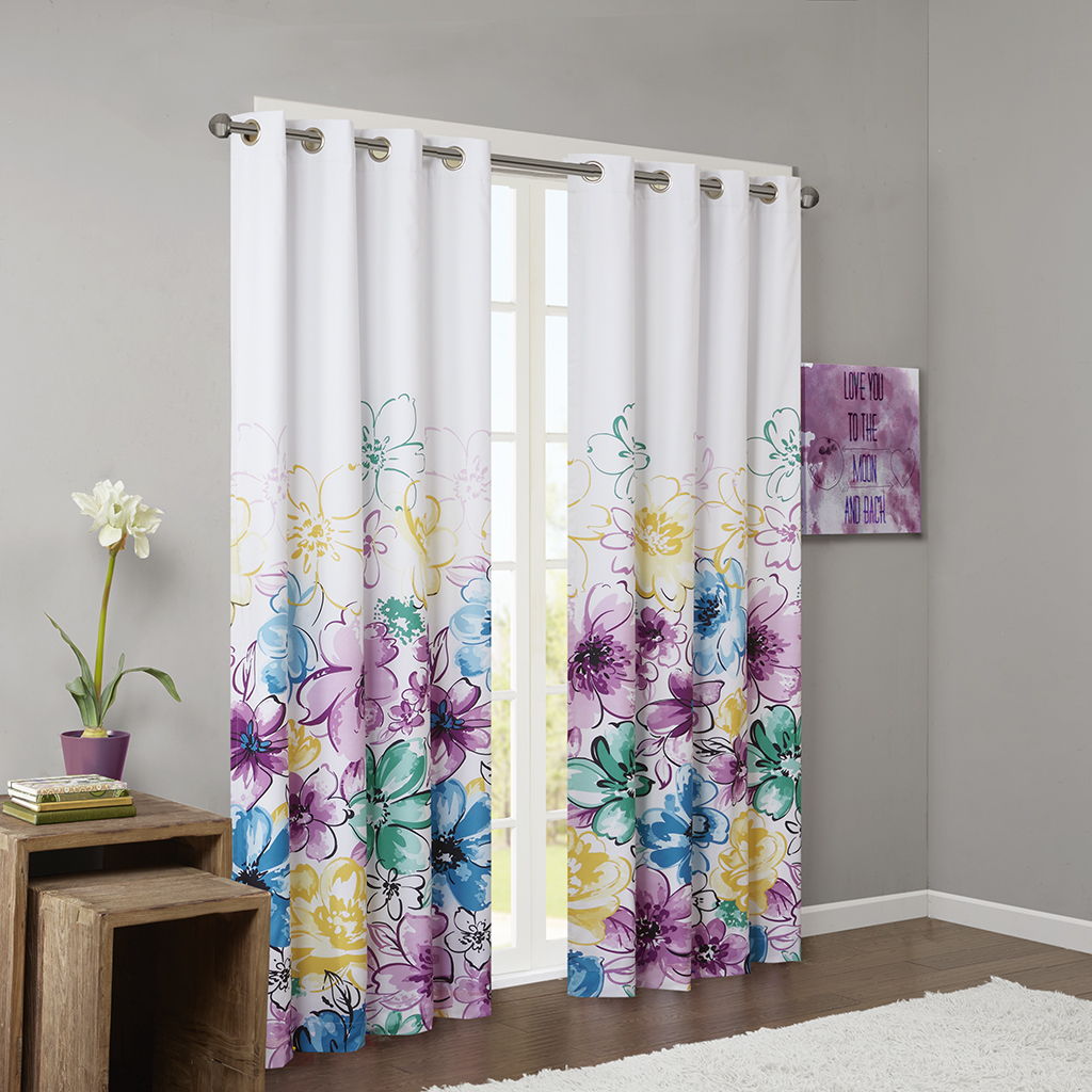 Olivia - Printed Total Blackout Window Panel - Blue Intelligent Design