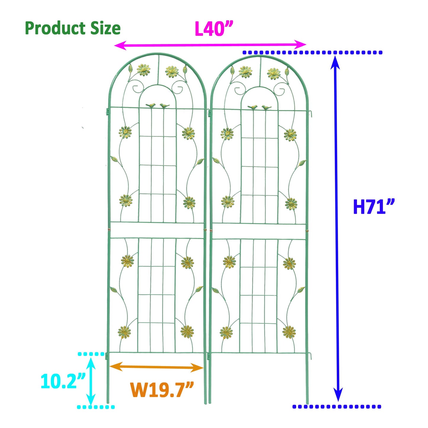 Metal Garden Trellis Rustproof Trellis For Climbing Plant Outdoor Flower Support Daily Nest