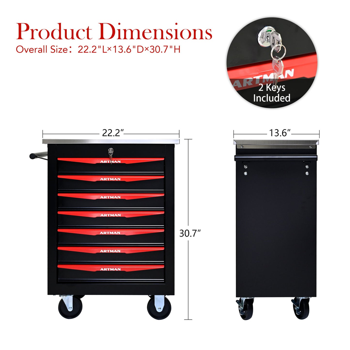 Drawer Multifunctional Tool Cart With Wheels For Garage Daily Nest