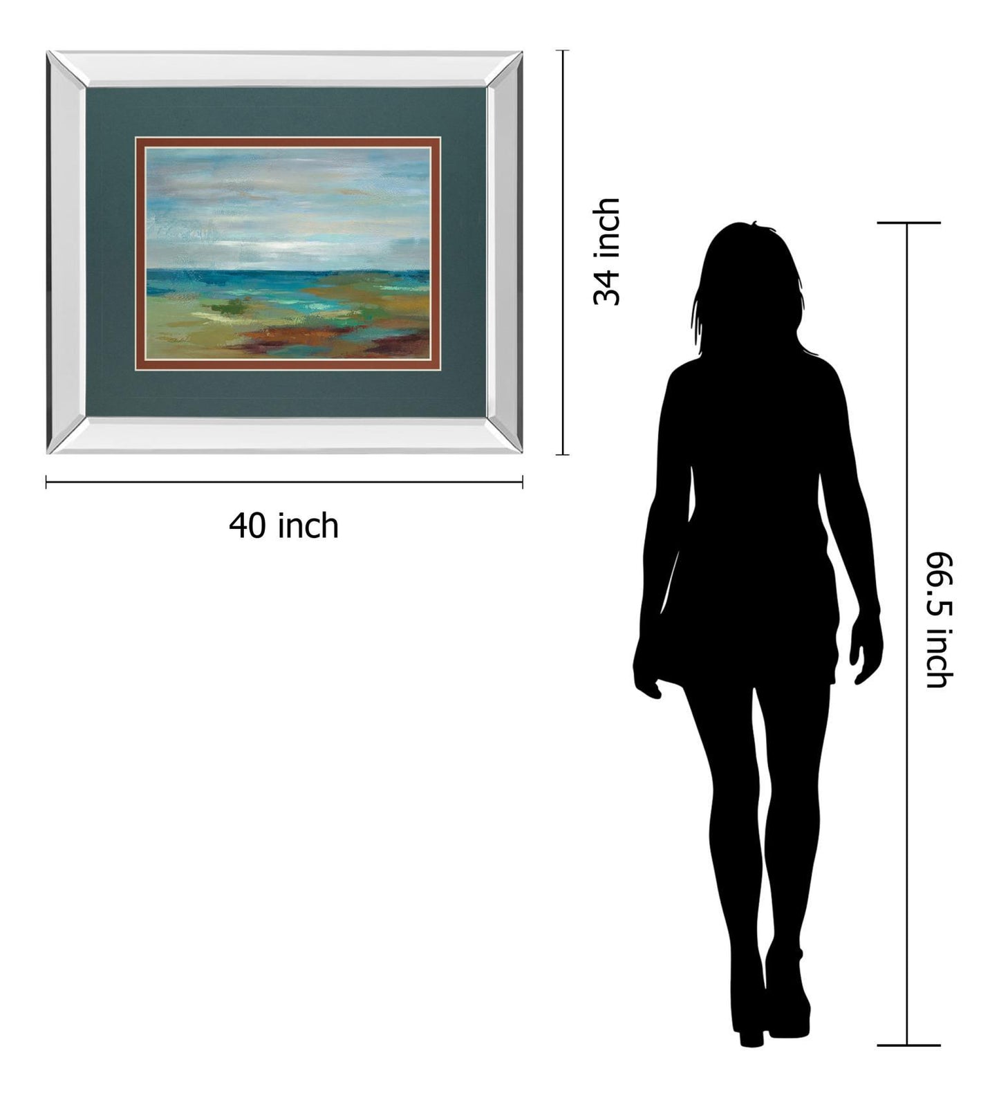 Wispy Clouds By Silvia Vassileva - Mirror Framed Print Wall Art - Blue Classy Living