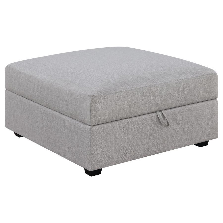 Cambria - Square Upholstered Storage Ottoman - Gray CoasterElevations