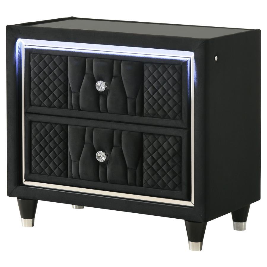Lorient - 2-Drawer LED Nightstand With USB Coaster Fine Furniture