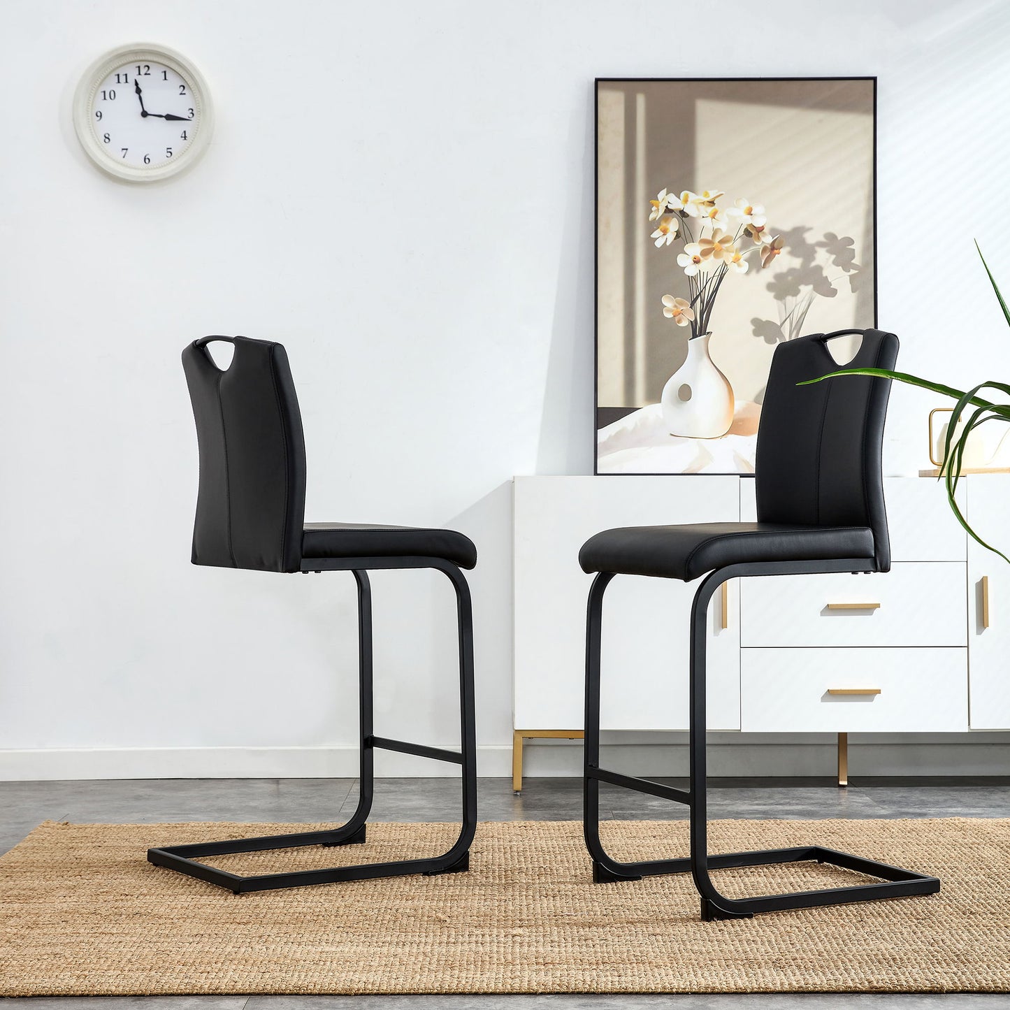 PU Chair Barstool Dining Counter Height Chair (Set of 2) Home Essentials