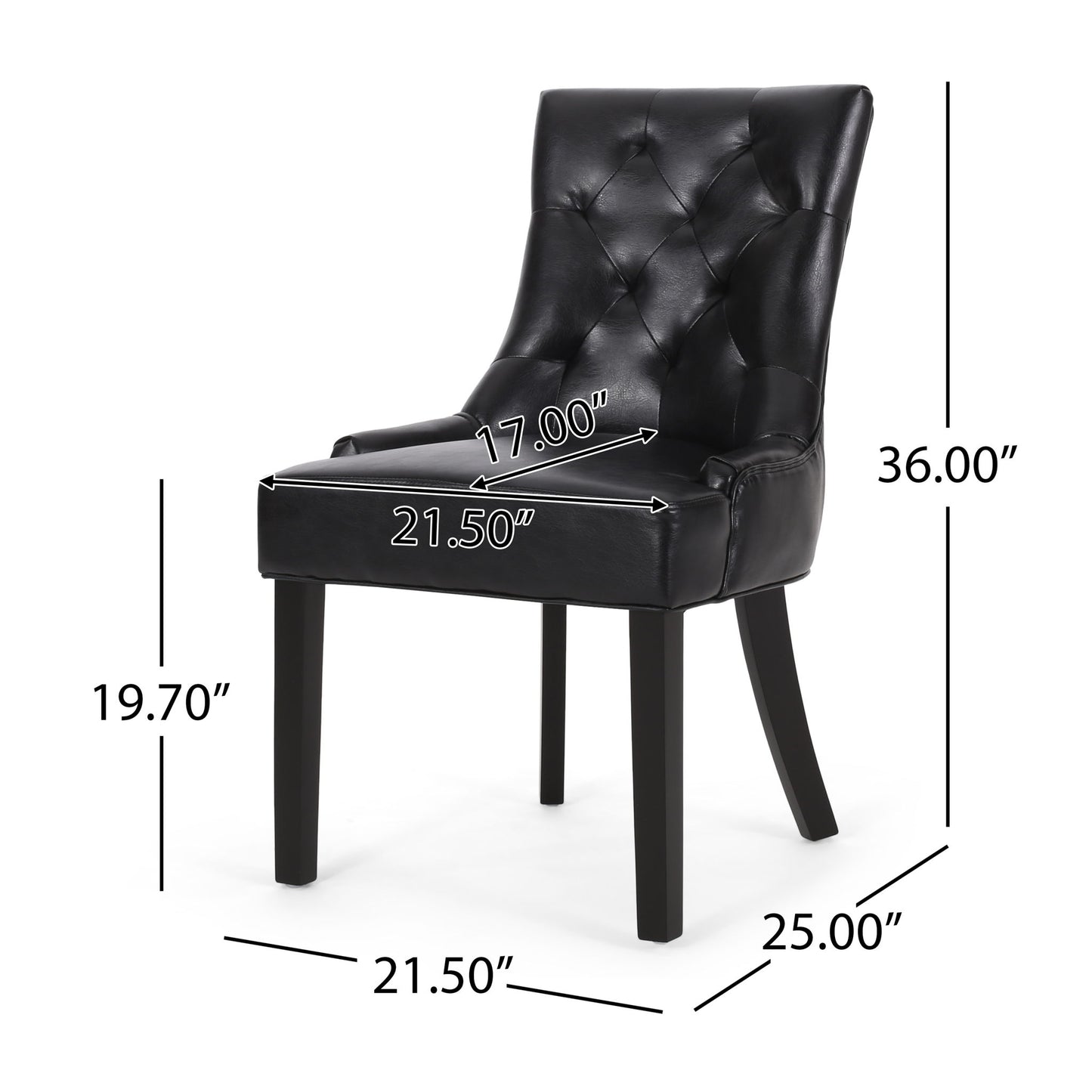 Cheney - Contemporary Dining Chair Tufted Upholstery (Set of 2) Noble House