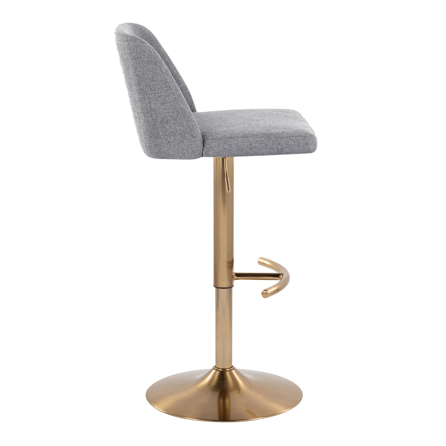 Toriano - Contemporary Adjustable Barstool With Swivel With Rounded T Footrest (Set of 2) Lumi Source