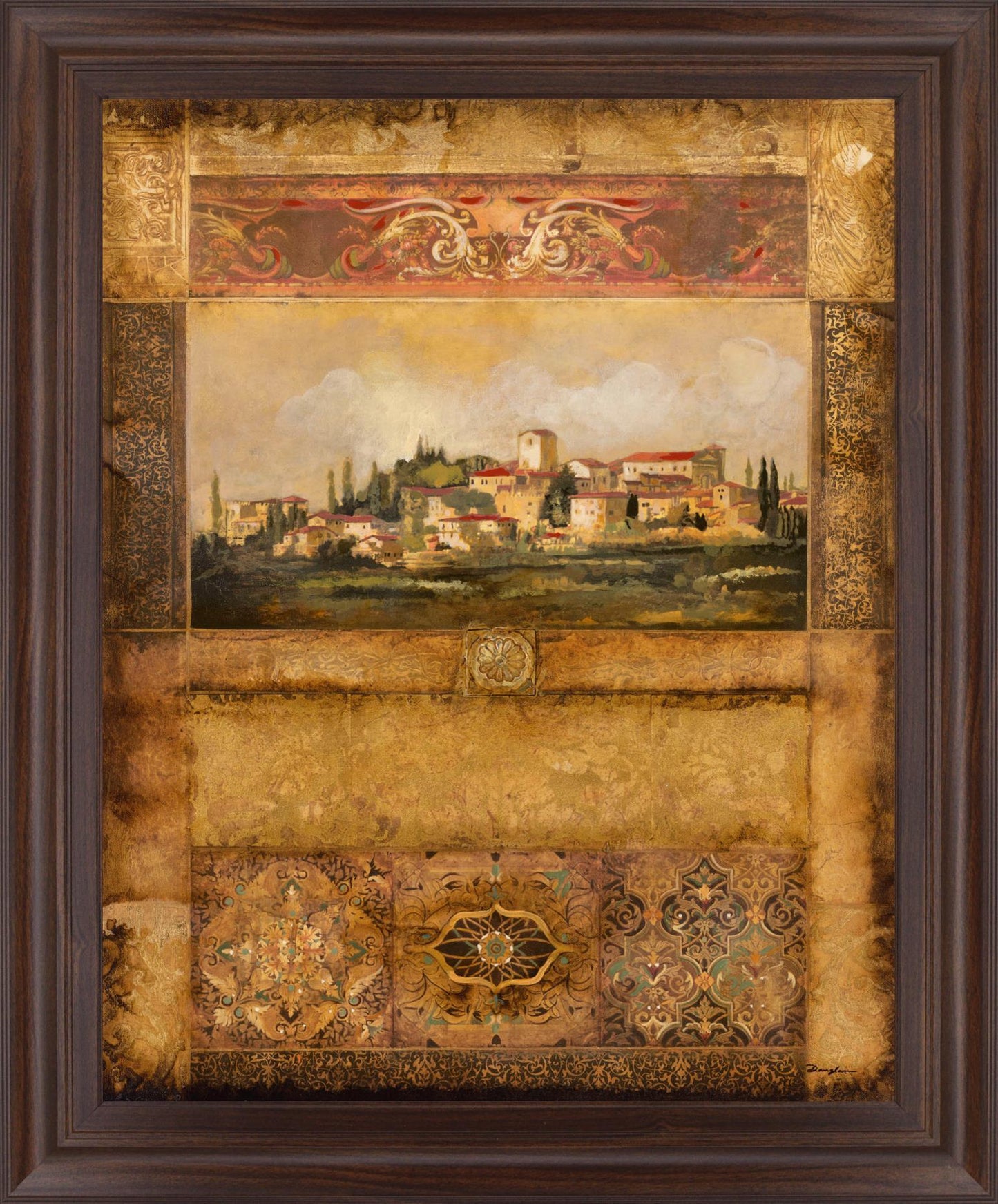Tuscan Village Mosaic - 28" x 34" Framed Wall Art Classy Art