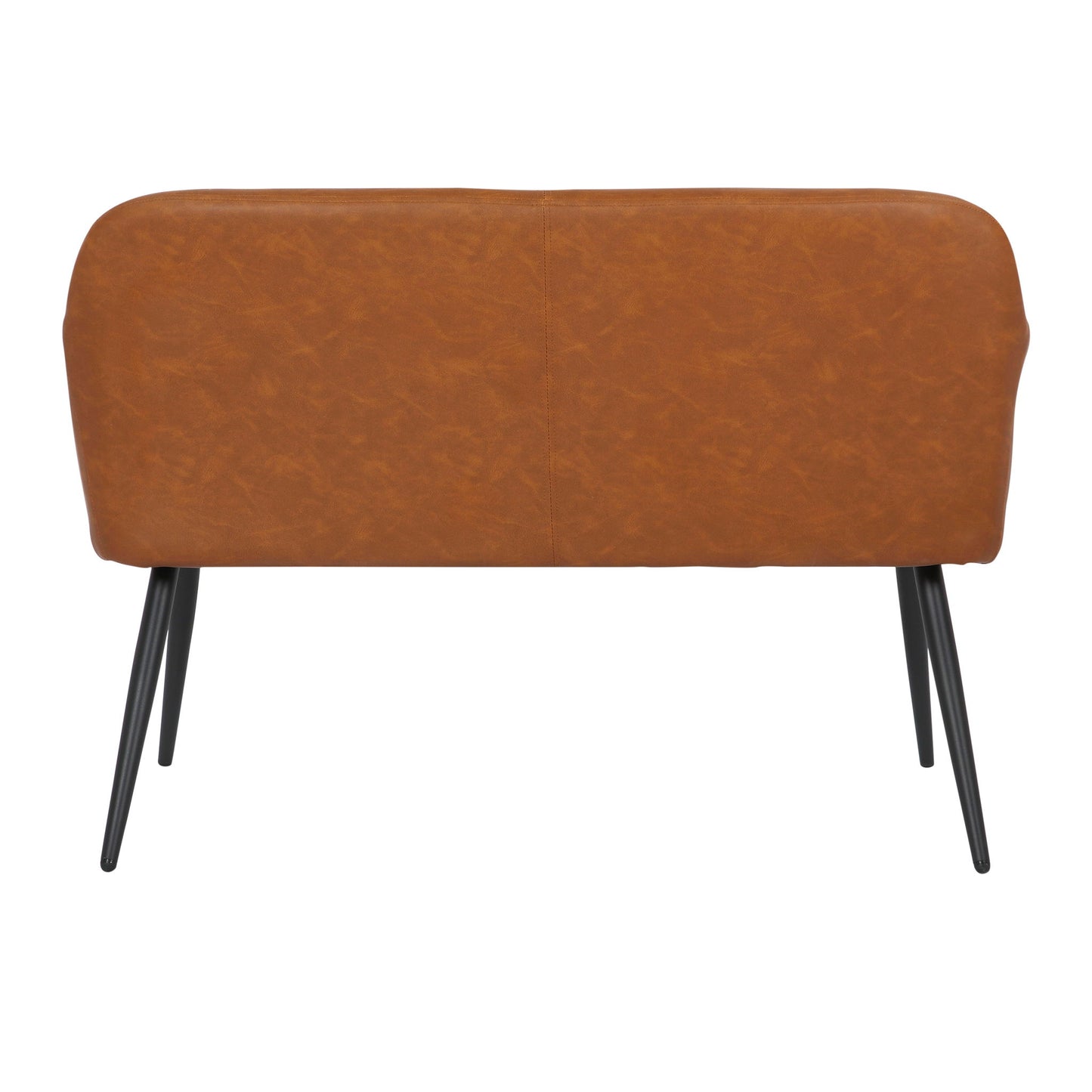 Daniella - Industrial High Back Bench - Black / Camel Lumi Source