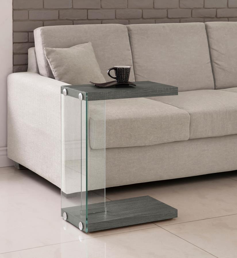Colby - Engineered Wood C-Shaped Side Table - Weathered Gray CoasterEveryday
