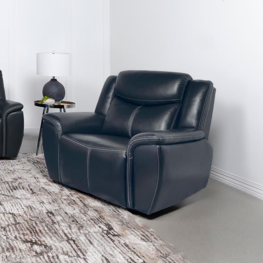 Sloane - Upholstered Padded Arm Recliner Chair - Blue Coaster Fine Furniture