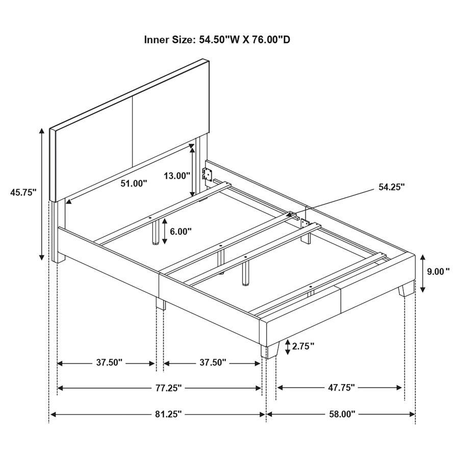 Dorian - Upholstered Panel Bed CoasterEveryday