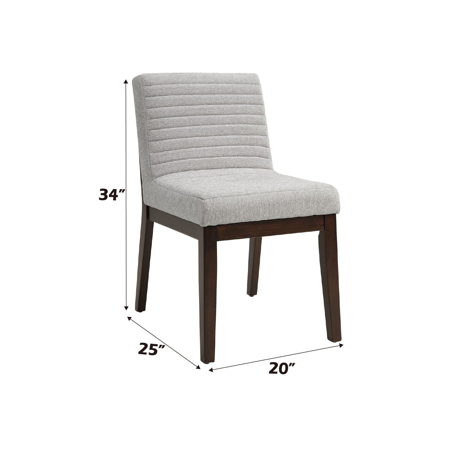 Edwyn - Linen Side Chair (Set of 2) - Gray Acme