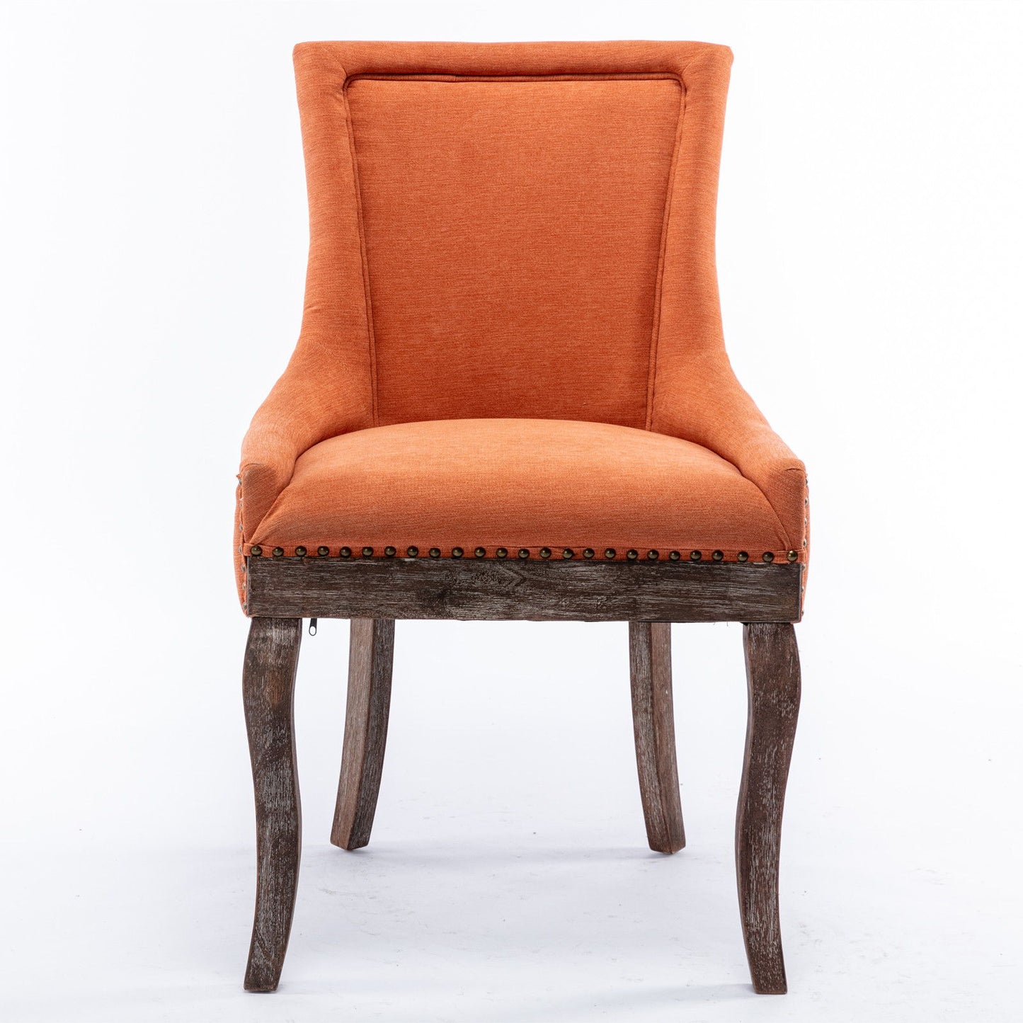 Ultra Side Dining Chair,Thickened Fabric Chairs With Neutrally Toned Solid Wood Legs, Bronze Nail Head (Set of 2) Home Essentials