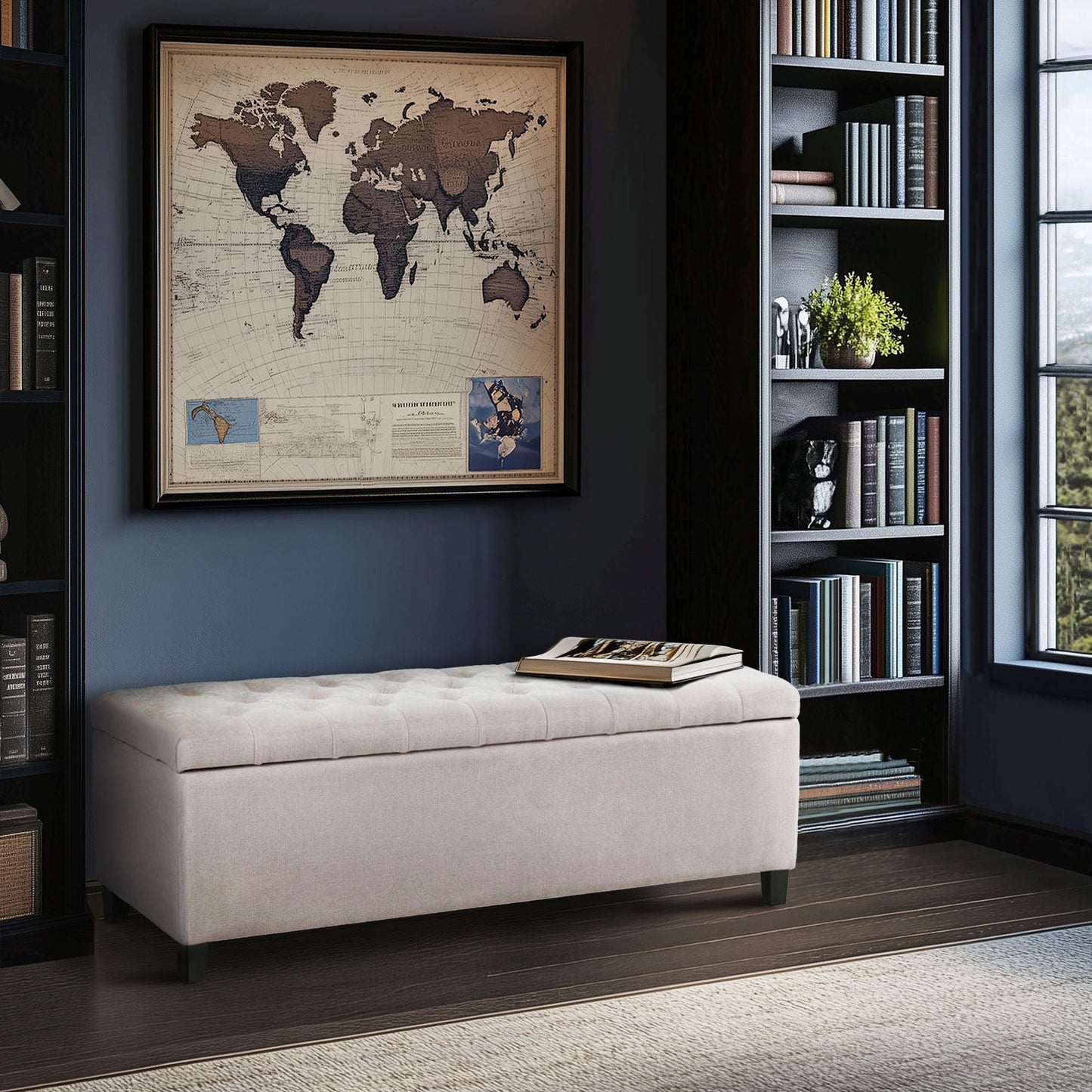 Shandra - Tufted Top Storage Bench - Natural Madison Park