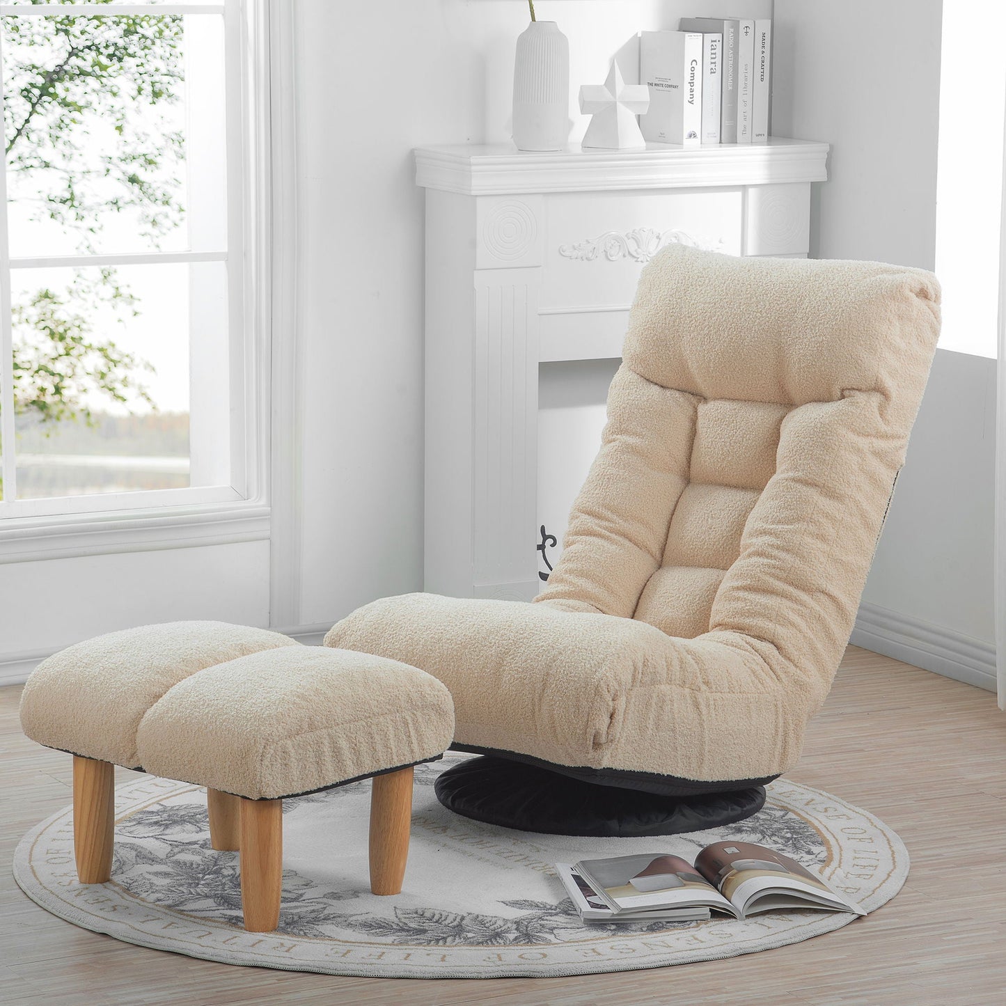 Adjustable Japanese Reclining Floor Chair Sofa With Metal Frame For Living Room Home Essentials
