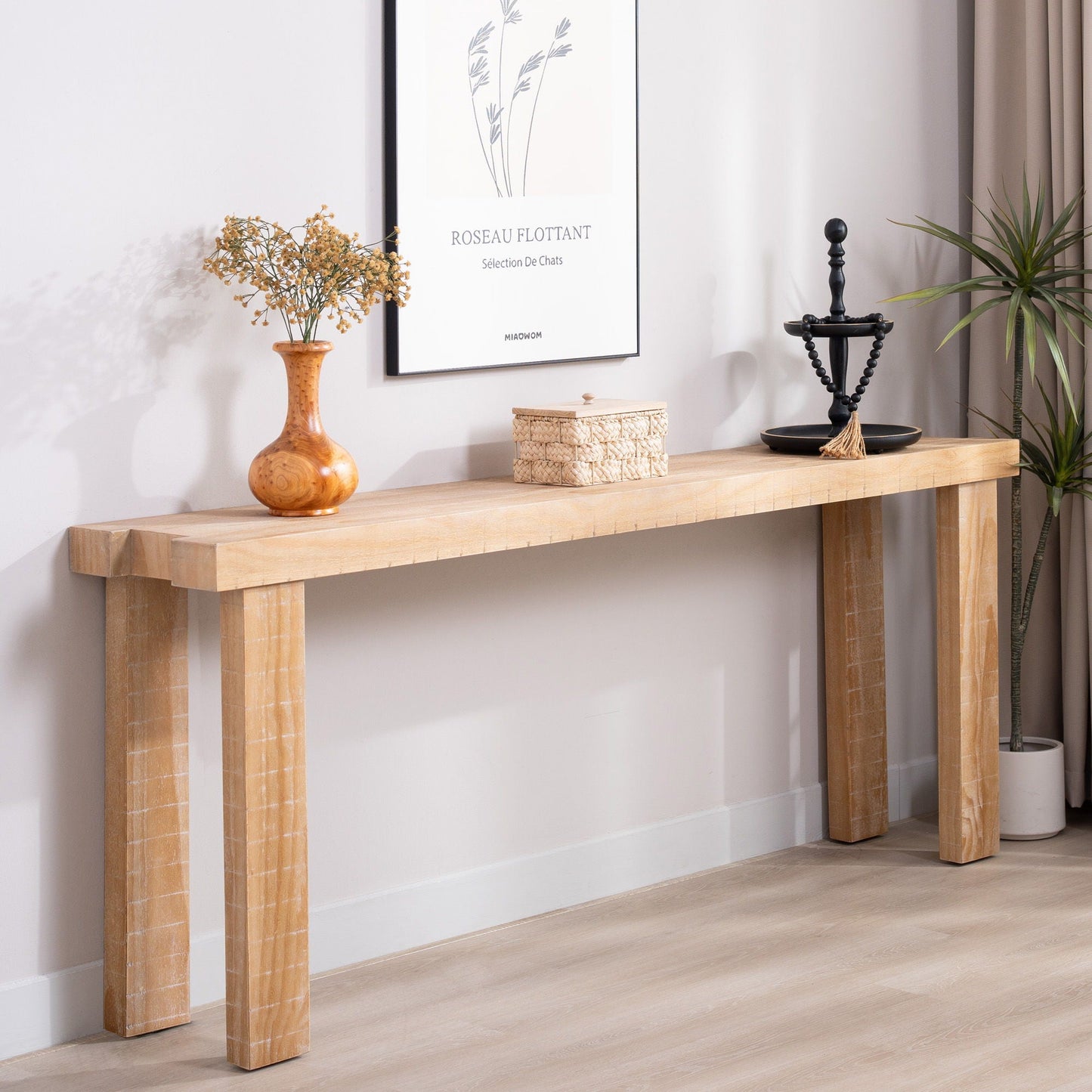 Console Table, Entryway Table With Design, Long Narrow Sofa Table For Living Room - Multi Home Essentials