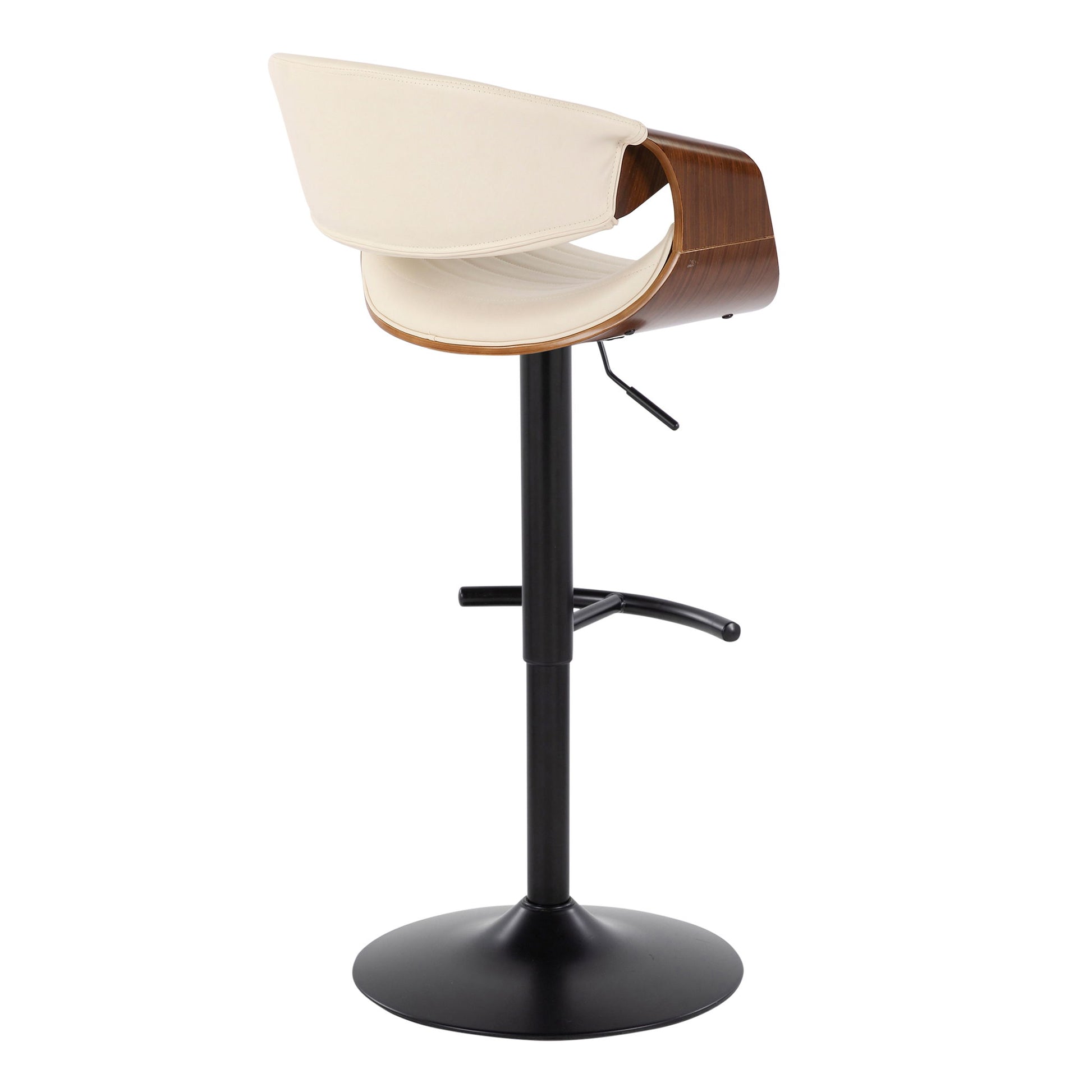 Symphony - Mid Century Modern Adjustable Barstool With Swivel With Rounded T Footrest (Set of 2) Lumi Source