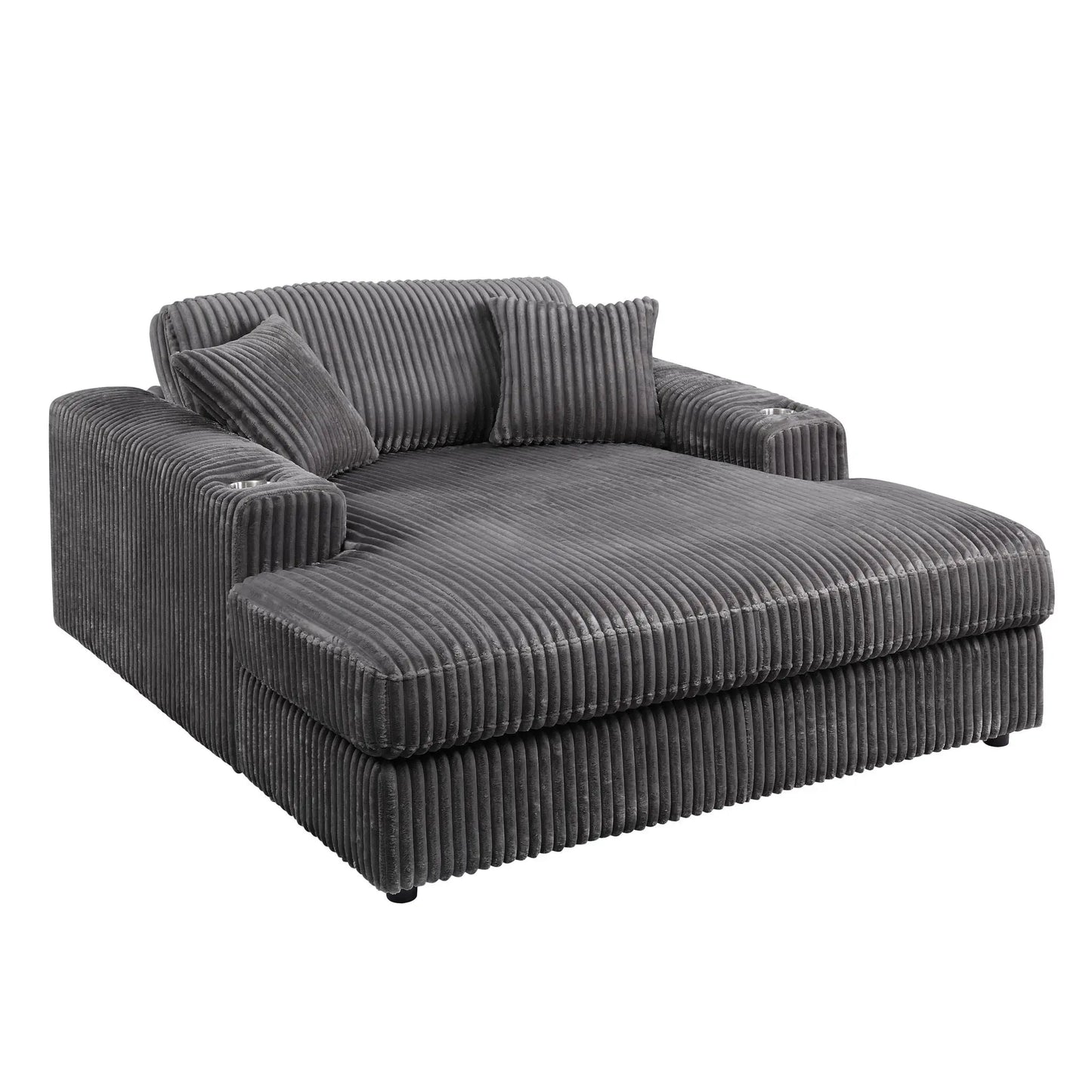 Hilde Chaise - With 2 Pillows - Dark Gray Acme