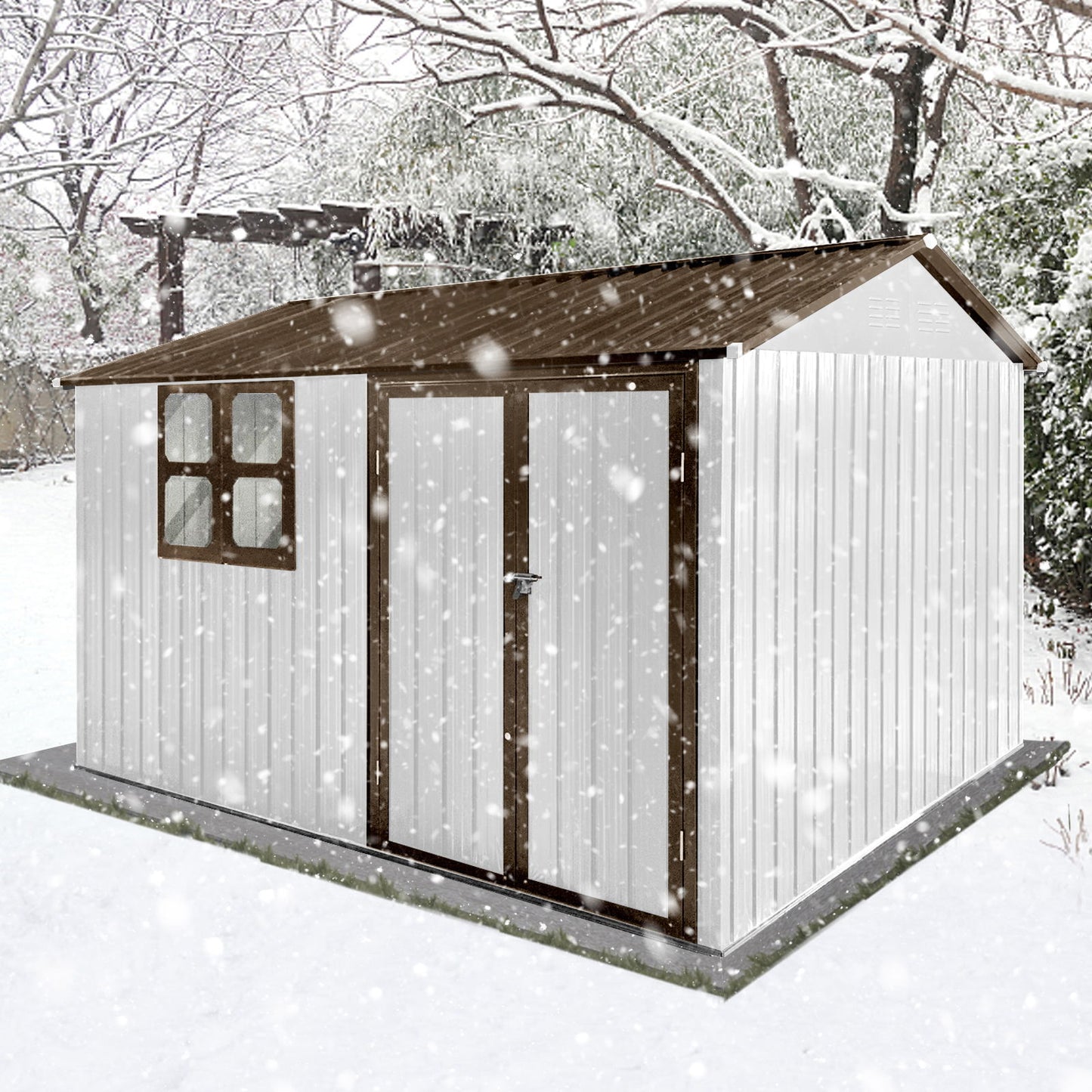 10' x 8' Garden Sheds Outdoor Storage Sheds With Window Daily Nest