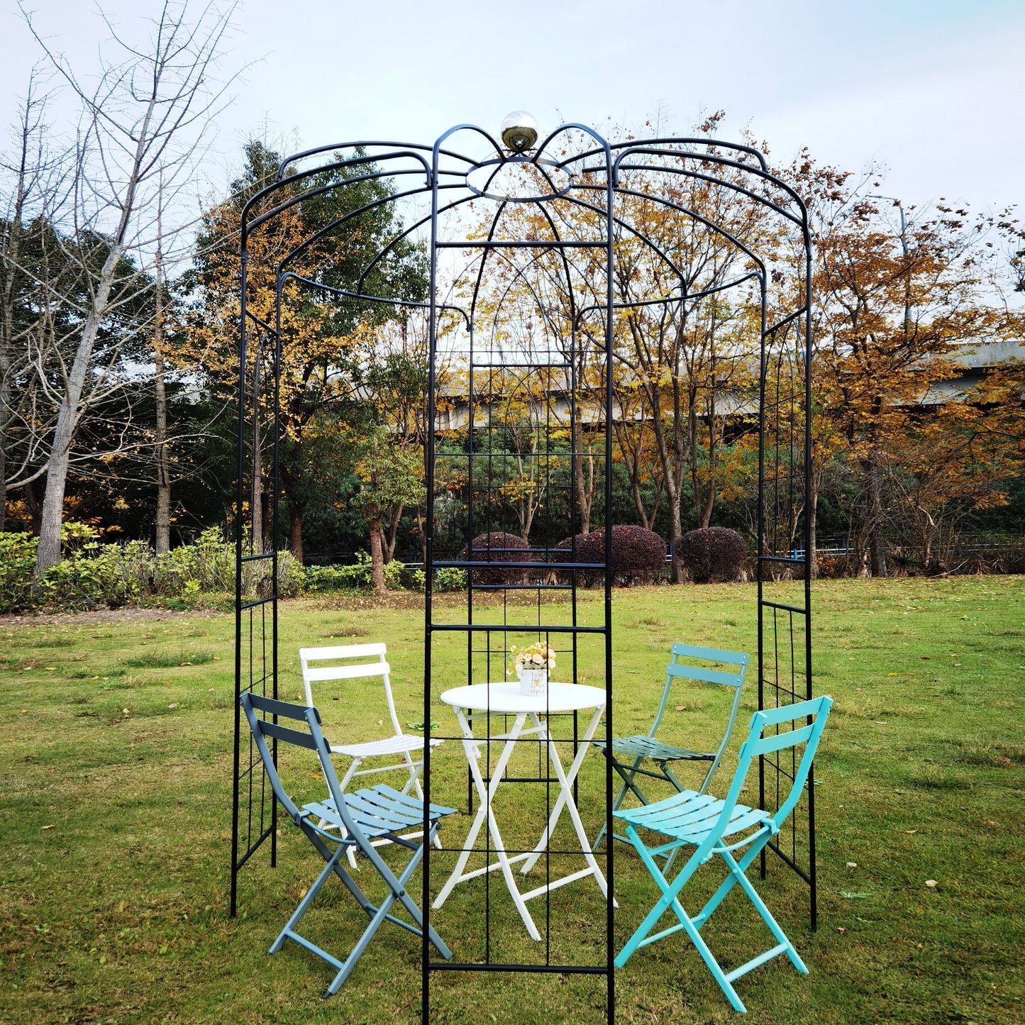 Metal Garden Arch Iron Garden Arbors Gazebo Dia High Birdcage Shape Pergola Pavilion For Wedding Ceremony Daily Nest