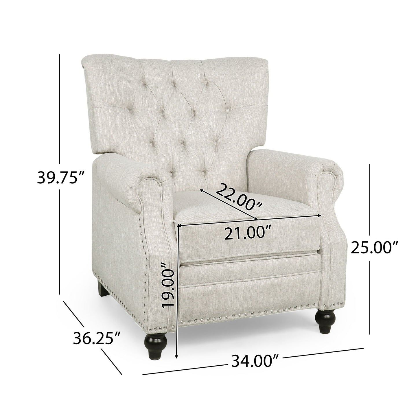 Welch - Contemporary Tufted Pushback Recliner Noble House