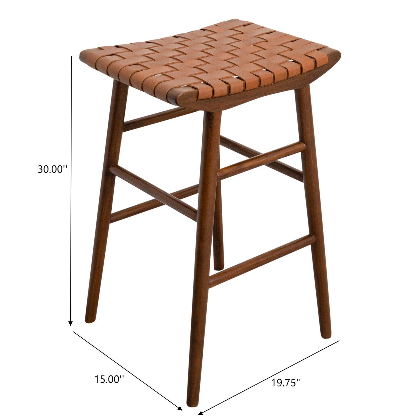 Maya - Genuine Leather Stool - Rustic / Tan Ashcroft Furniture