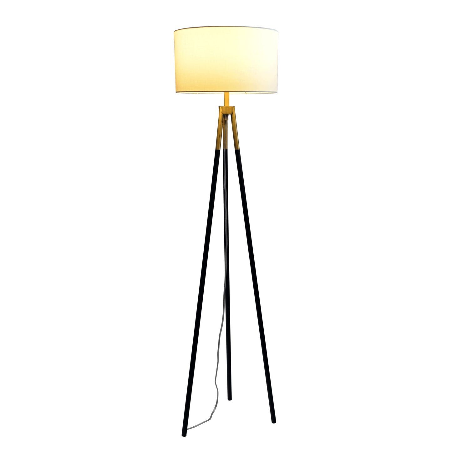 Sway - Floor Lamp With On / Off Switch Triple Legs Shade - Black / Gold / White Ashcroft Furniture