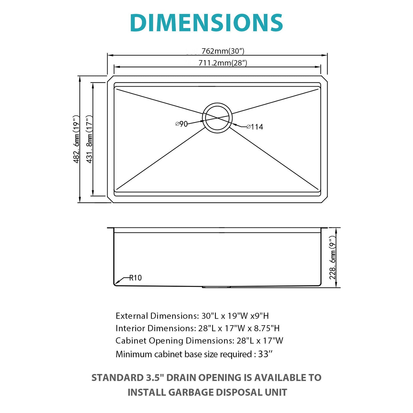 Undermount Workstation Kitchen Sink Stainless Steel Single Bowl Daily Nest