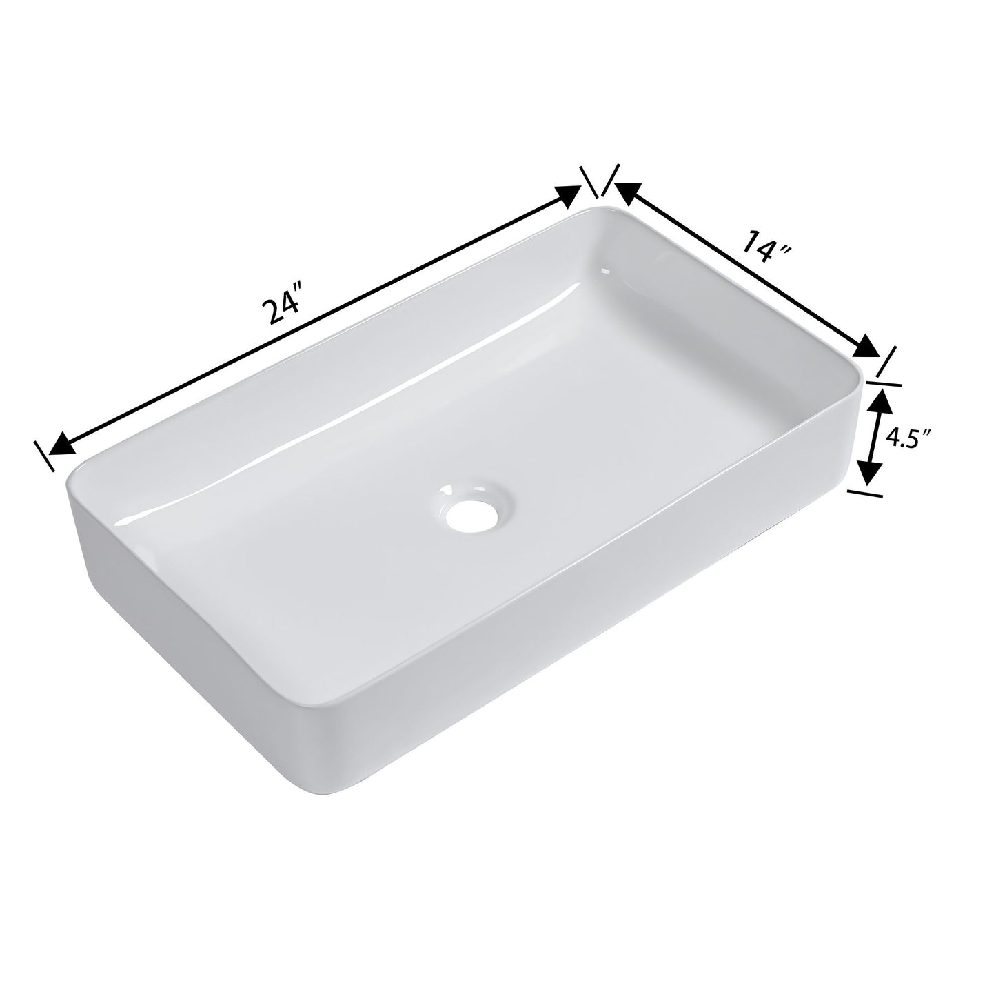 Modern Ceramic Rectangular Bathroom Vessel Sink With European Design Daily Nest