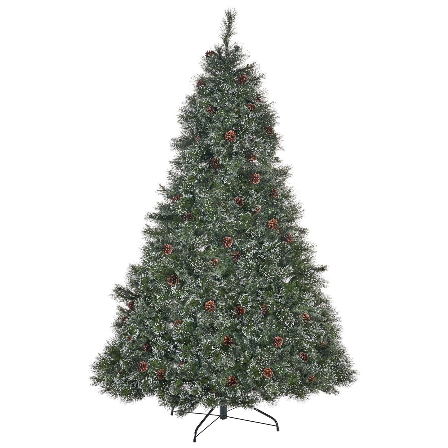 Cashmere And Snow Bristle Mixed Christmas Tree With Pine Cones - Green Noble House