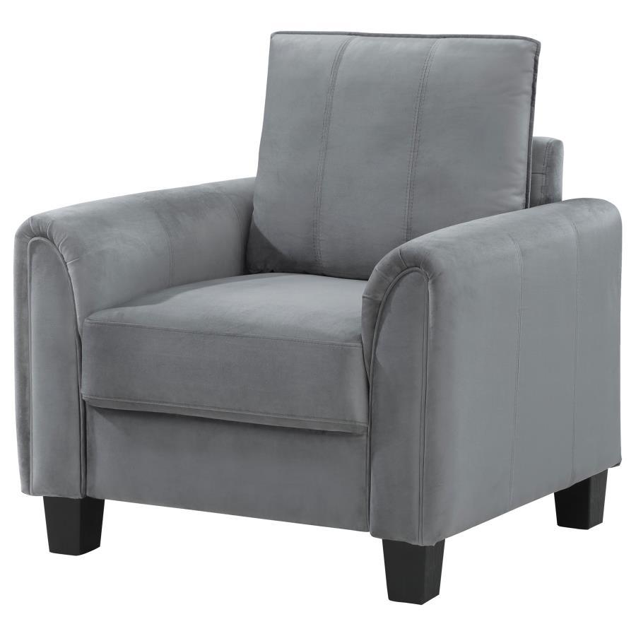 Davis - Upholstered Rolled Arm Accent Chair - Gray Coaster Fine Furniture