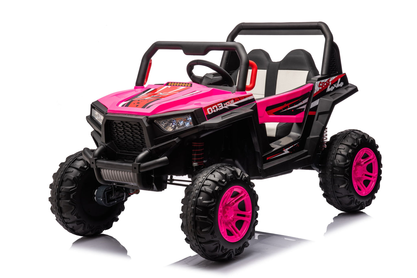 12V7A*1 30W*4 Four-Wheel Drive Leather Seat One Button Start, Forward And Backward, High And Low Speed, Music, Front Light, Power Display, Two Doors Can Open, 2.4G R / C, Seat Belt Four Wheel Absorber Daily Nest