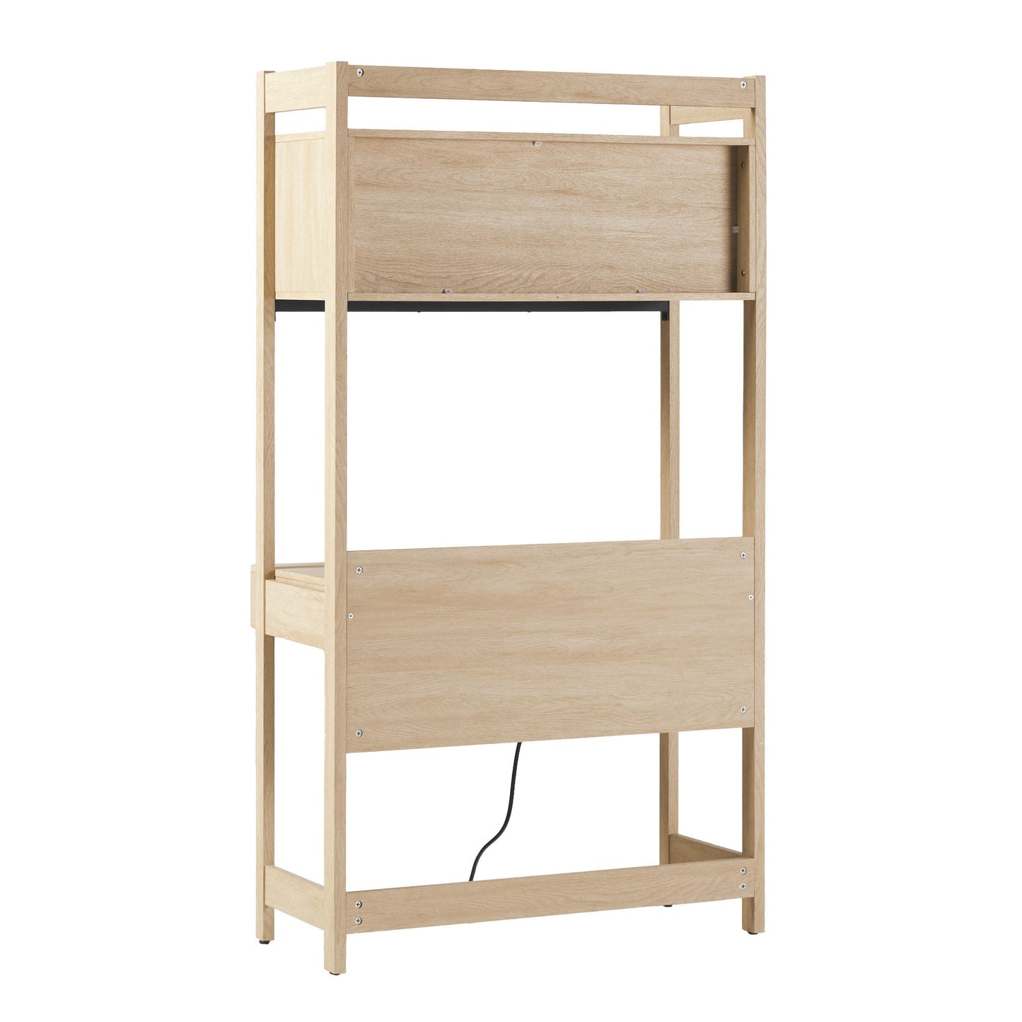 Transitional Reeded Desk With Hutch And Drawers Plus Tech Management Walker Edison