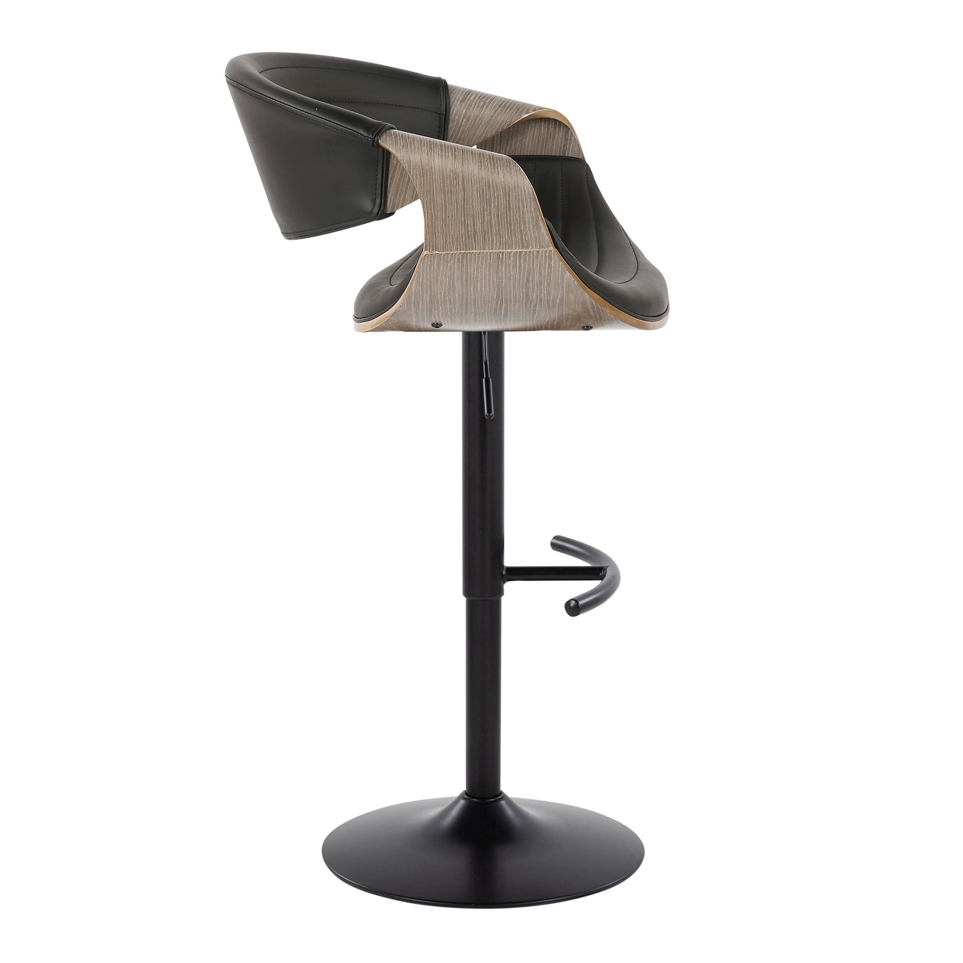 Symphony - Mid Century Modern Adjustable Barstool With Swivel With Rounded T Footrest (Set of 2) Lumi Source