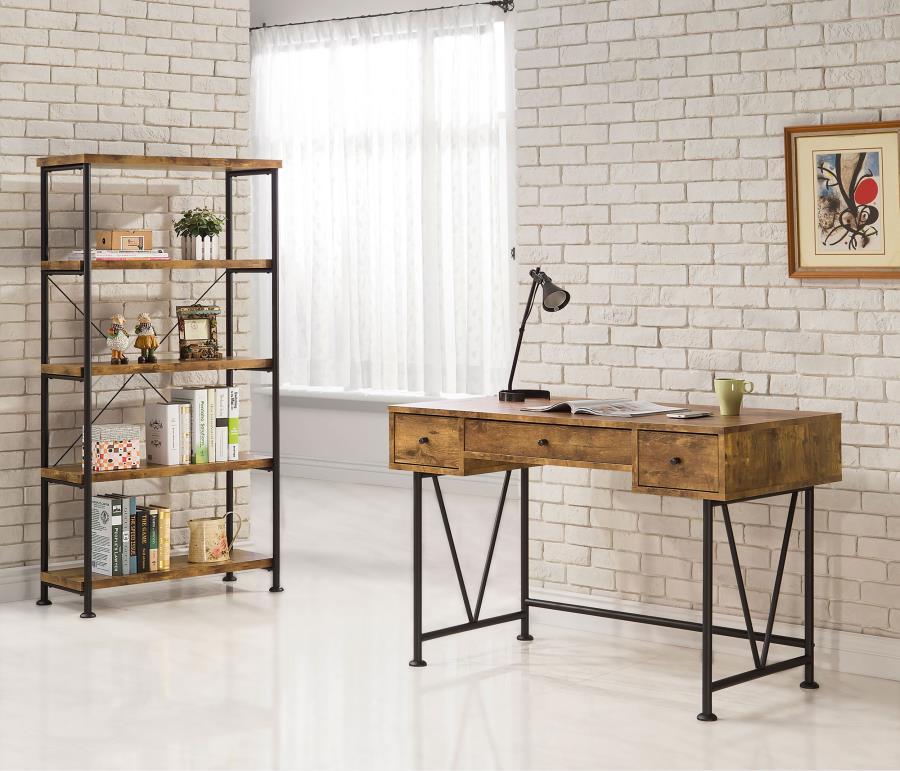 Analiese - 2 Piece Computer Desk Bookcase Set - Rustic Nutmeg CoasterEveryday