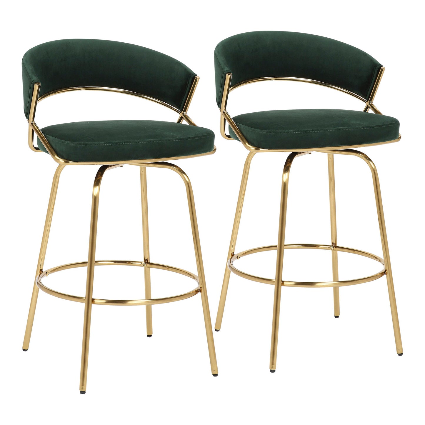 Jie - Glam Fixed Height Counter Stool (Set of 2) Lumi Source