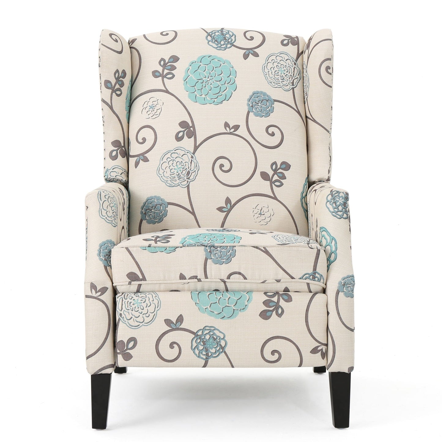 Westeros Wing Back Fabric Upholstered Recliner Noble House