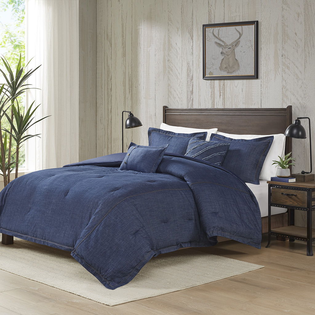 Perry - Queen Oversized Denim Comforter Set - Blue Woolrich